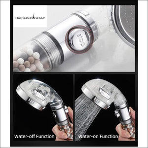 HAIRLICIOUSLY Ionic Mineral 3 Setting Shower Head Set - HAIRLICIOUSLY