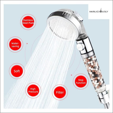 HAIRLICIOUSLY Ionic Mineral 3 Setting Shower Head Set - HAIRLICIOUSLY
